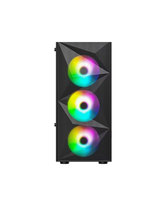 Ant Esports Elite 1200 ATX PC Case - Black | Mid-Tower, 4 Pre-Installed Fans