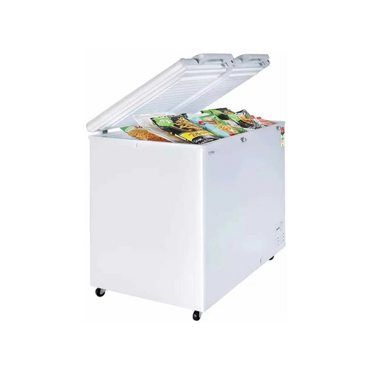 Haier HFC Series Hard-Top Commercial Deep Freezers | 320L – 588L | Static / Direct Cool | 5★ Energy Rating | White Finish | Recess Handle | Lockable Lid | Basket Storage | Eco-Friendly R290 Refrigerant