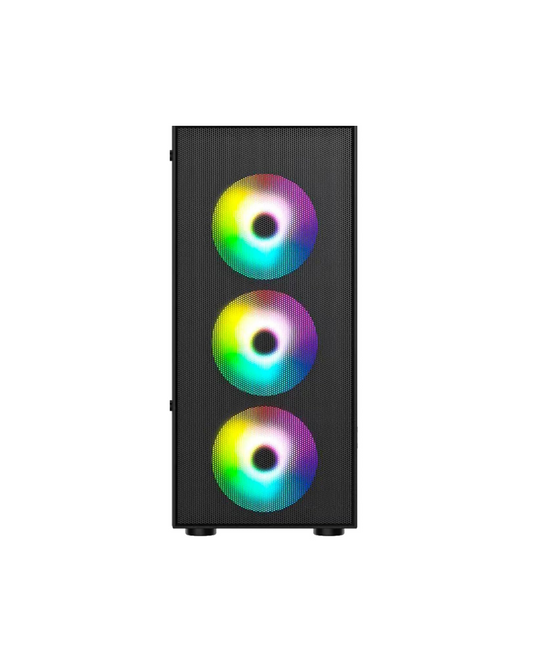 Ant Value VM40 ATX PC Case - Black | Mid-Tower, Rainbow Fans