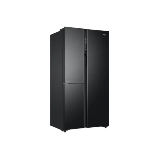 Haier 598 L, Black Glass Finish, 3 Door Side by side Refrigerator - (HRT-683KG/HRT-683KGU1)