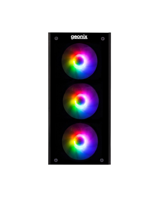 GEONIX X20 ATX Gaming Cabinet - Black | Tempered Glass, 4 RGB Fans, USB 3.0