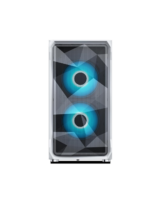 Ant Esports 100 Air Mini M-ATX PC Case - White | 2 Rainbow Fans