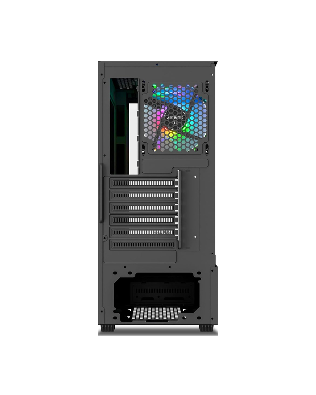 Ant Value CV100 Mid-Tower PC Gaming Case - Black (ATX) | Tempered Glass, Rainbow Fans