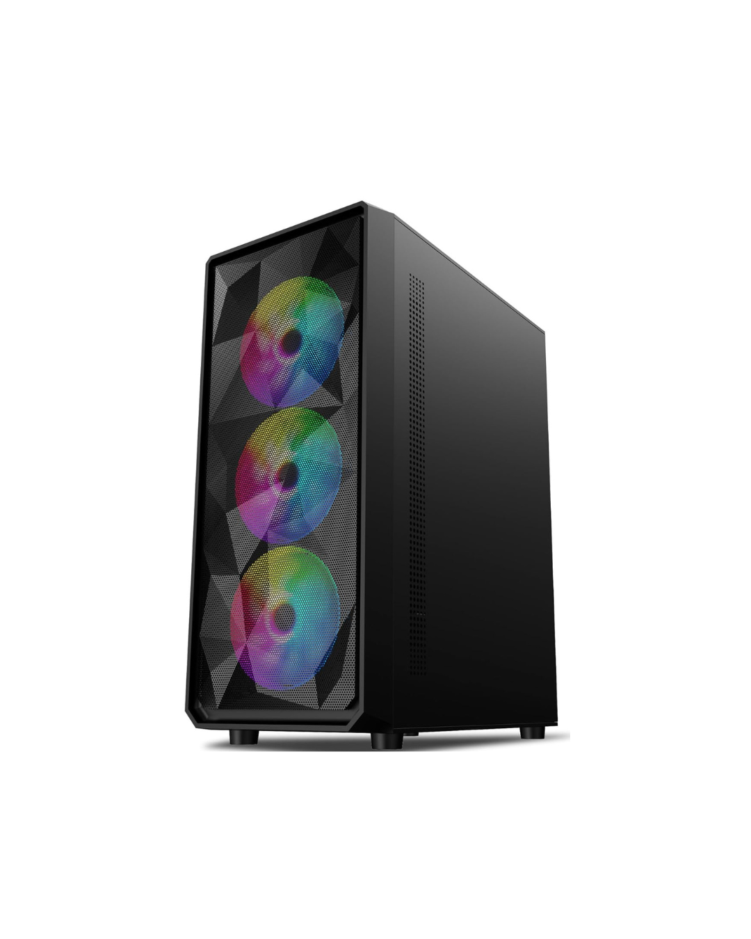 Ant Value VM41 Mid-Tower Gaming PC Case - Black (ATX) | Tempered Glass, Rainbow Fans