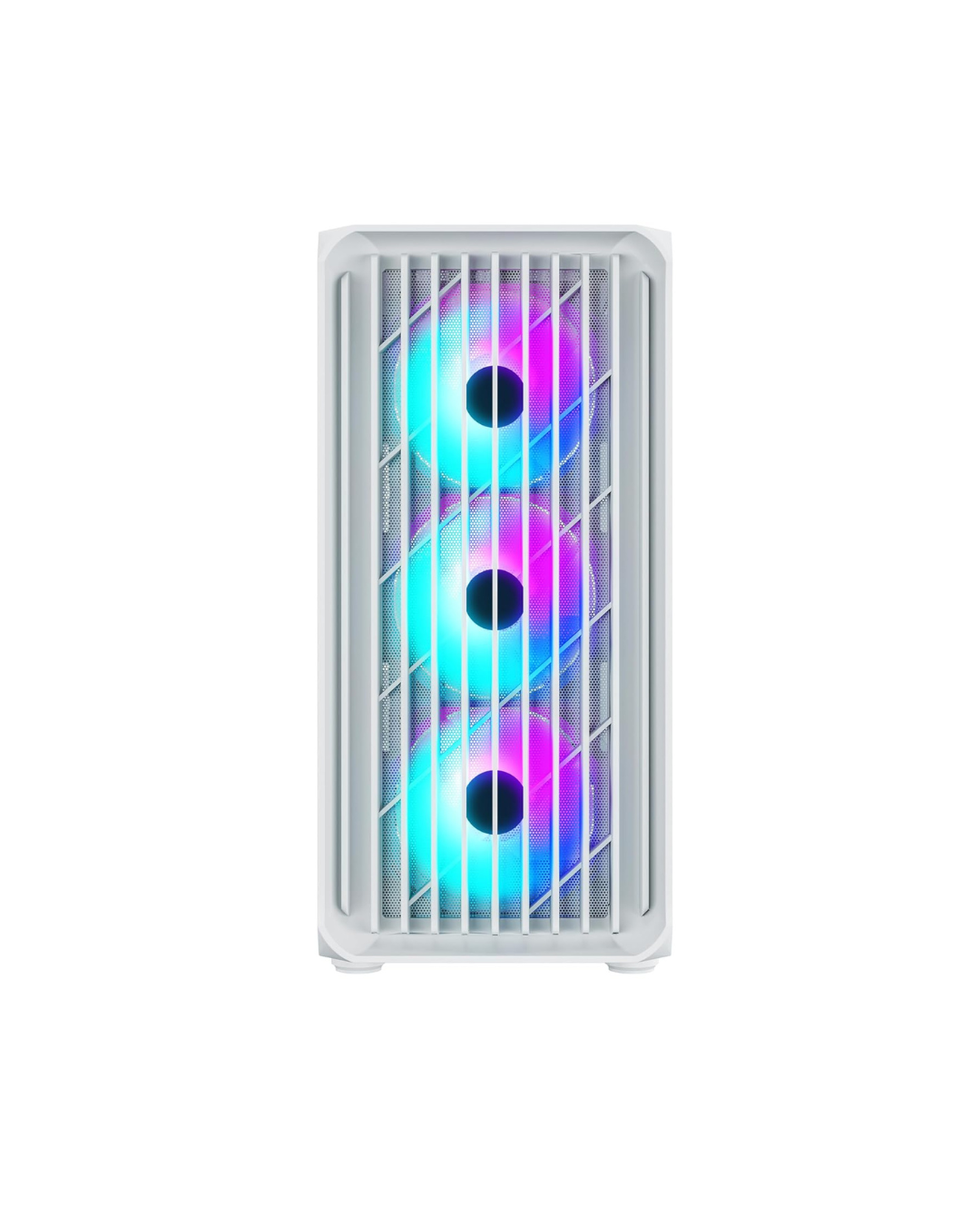Ant Esports 205 Mini 6F Mini-Tower Gaming Case - White | 6 ARGB Fans, Tempered Glass