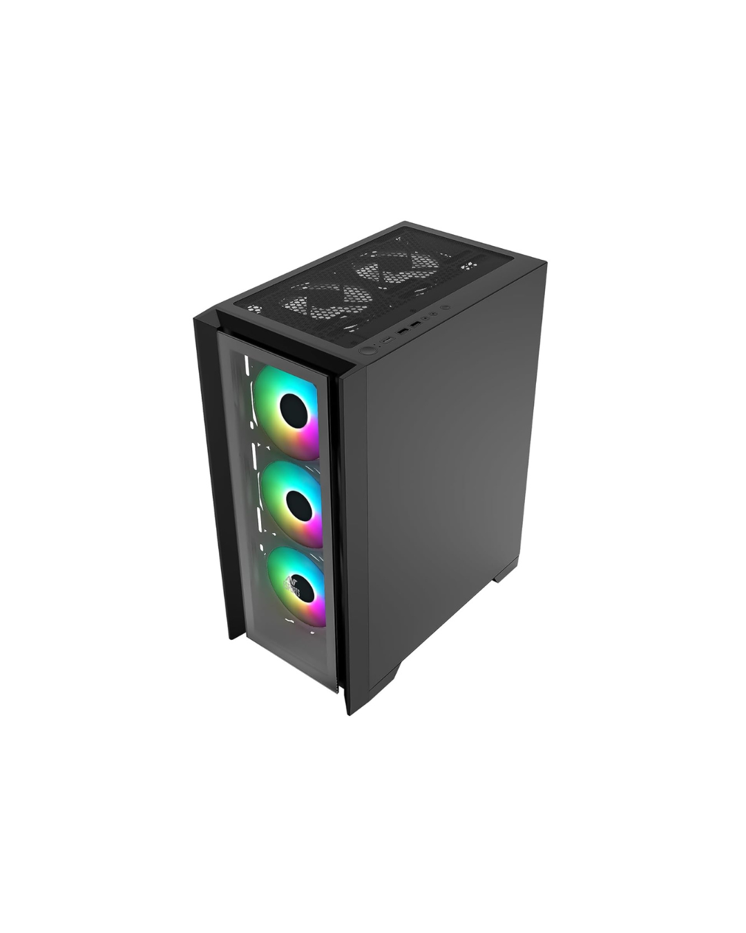 Ant Esports ICE-170TG Mid-Tower PC Case - Black (ATX) | 4 Pre-Installed Fans