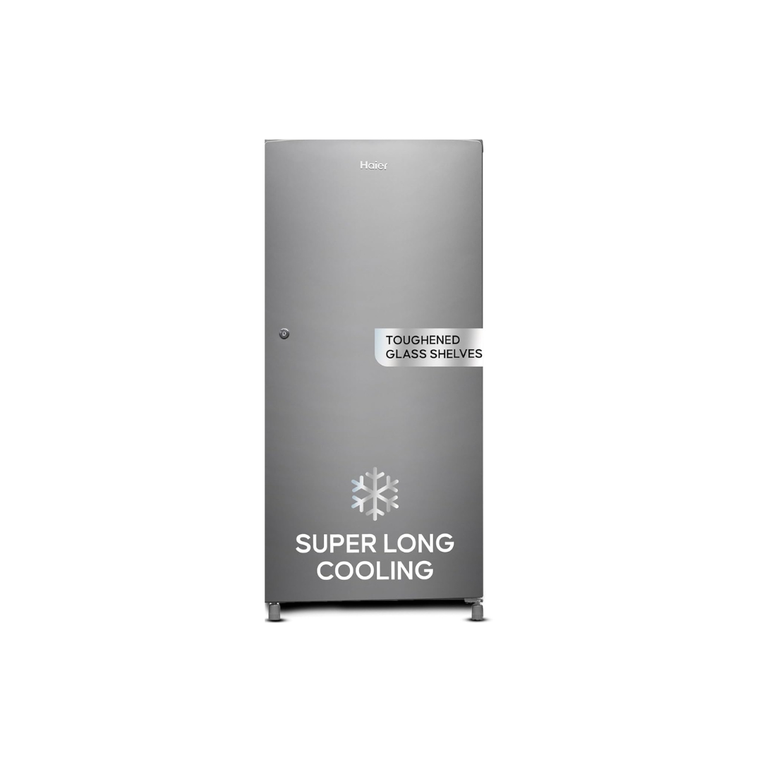 Haier Single-Door Refrigerators | 165L–215L | Direct Cool / Top Mount | LED Light, Toughened Glass Shelves, R600a Refrigerant