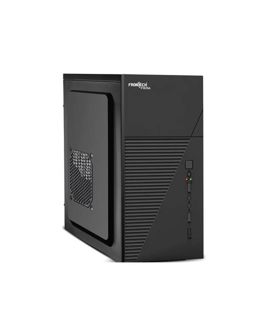 FRONTECH Fiera Silver ATX PC Cabinet - Black | 2x USB 2.0 | FT-4280