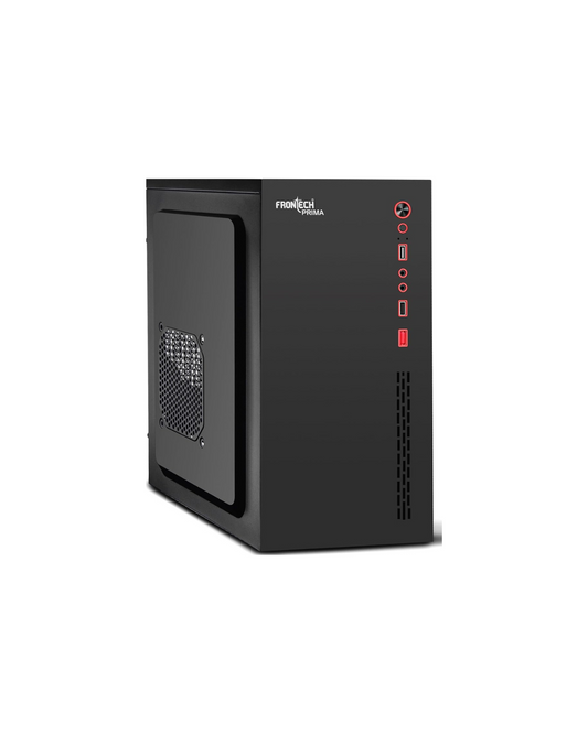 FRONTECH Prima Silver ATX PC Case - Black | HD Audio, 2x USB 2.0 | FT-4276