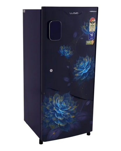 Lloyd 188L Direct Cool Single Door 4 Star Refrigerator Hibiscus Blue - GLDC204ST4LC