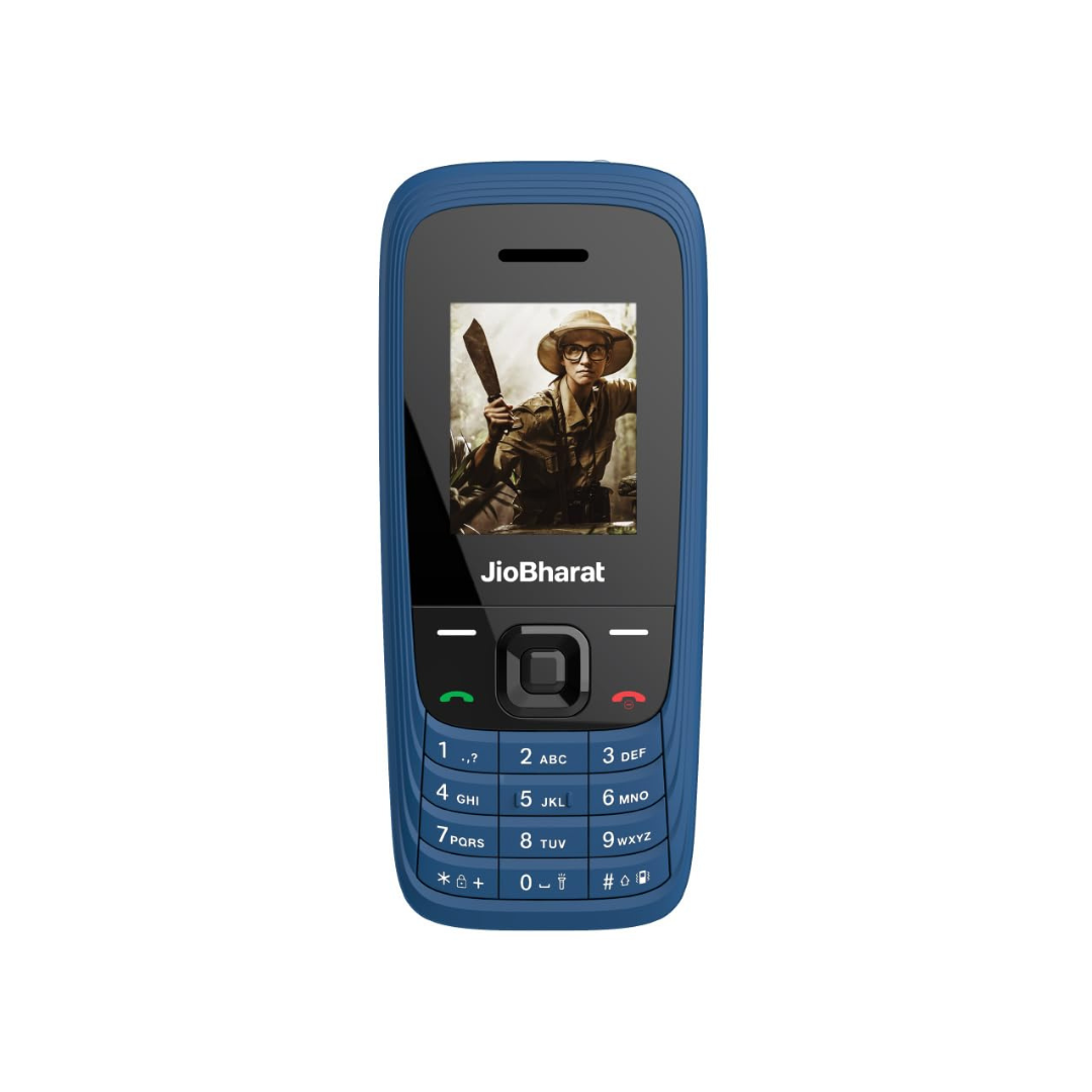 JioBharat V4 4G Phone | Long Lasting Battery, LED Torch, Digital Camera | Blue