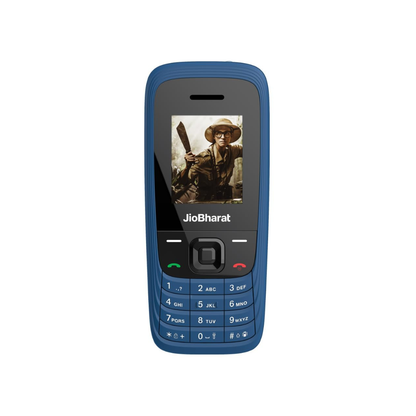 JioBharat V4 4G Phone | Long Lasting Battery, LED Torch, Digital Camera | Blue