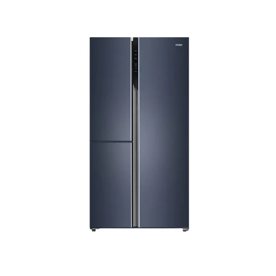 Haier 598L Graphite Black Finish 3 Door Side by side Refrigerator - (HRT-683GKU1/HRT-683GK)