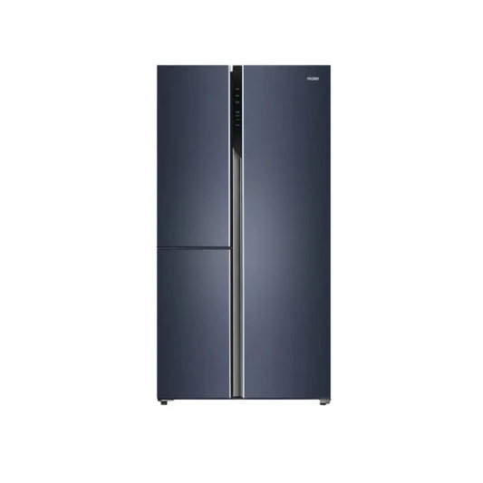 Haier 598L Graphite Black Finish 3 Door Side by side Refrigerator - (HRT-683GKU1/HRT-683GK)