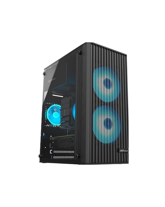 Ant Value VM10 Mid-Tower PC Case - Black (M-ATX) | 2 Rainbow Fans