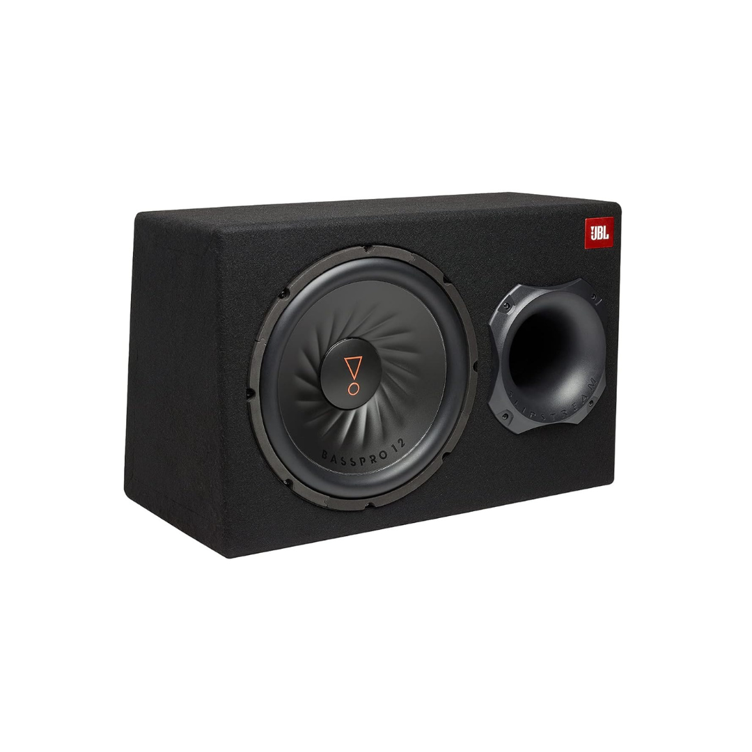JBL BASSPRO 12-12" (30cm) Car Audio Powered Subwoofer System with Slip SteamPort Technology RMS Power - 150W. Remote Bass Controller is Included.