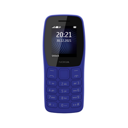 Nokia 105 Classic | Single SIM Keypad Phone with Built-in UPI Payments | Without Charger | (Blue, Charcoal)