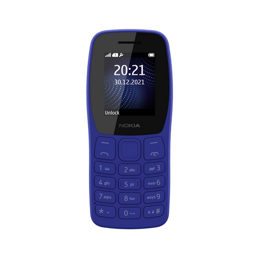 Nokia 105 Classic | Single SIM Keypad Phone with Built-in UPI Payments | Without Charger | (Blue, Charcoal)