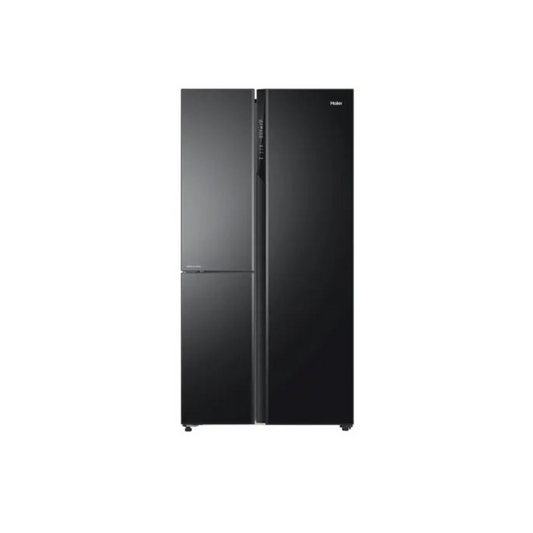 Haier 598 L, Black Glass Finish, 3 Door Side by side Refrigerator - (HRT-683KG/HRT-683KGU1)