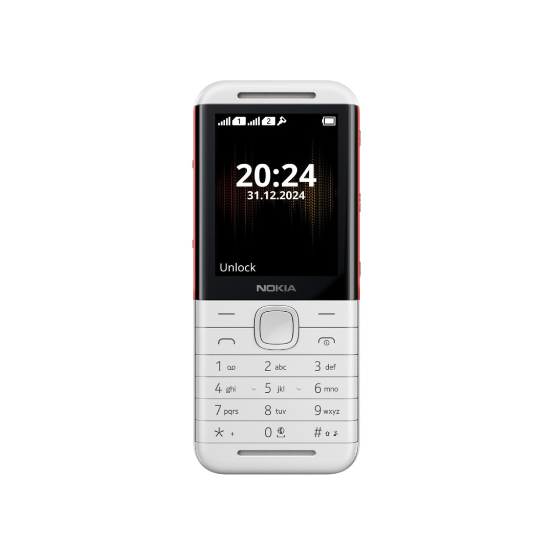 Nokia 5310 Dual SIM Keypad Phone with Rear Camera with Flash | (White/Red, Black/Red)
