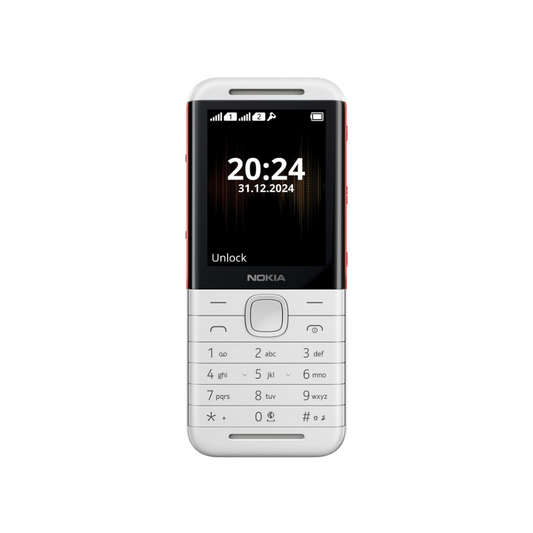 Nokia 5310 Dual SIM Keypad Phone with Rear Camera with Flash | (White/Red, Black/Red)