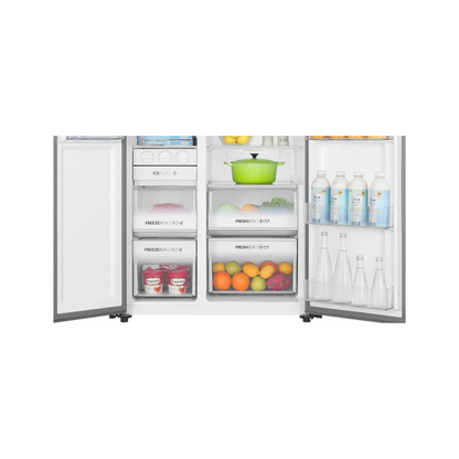 Haier 596L Side by Side Refrigerator Shiny Silver 3 Star - HES-690SSp