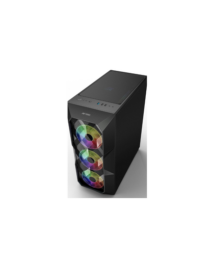 Ant Esports ICE-300 Mesh Mid-Tower PC Case - Black (ATX) | Tempered Glass, 3 ARGB Fans