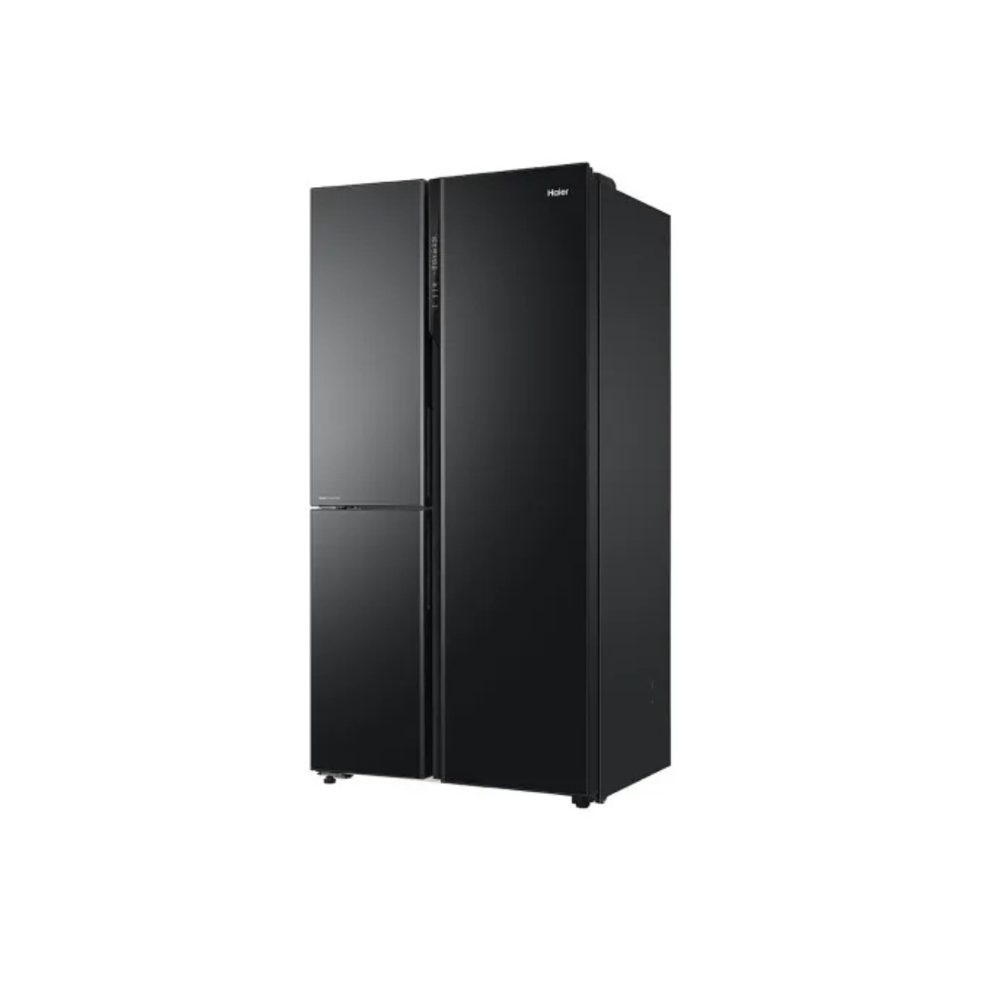 Haier 598 L, Black Glass Finish, 3 Door Side by side Refrigerator - (HRT-683KG/HRT-683KGU1)