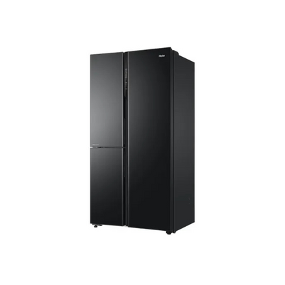Haier 598 L, Black Glass Finish, 3 Door Side by side Refrigerator - (HRT-683KG/HRT-683KGU1)