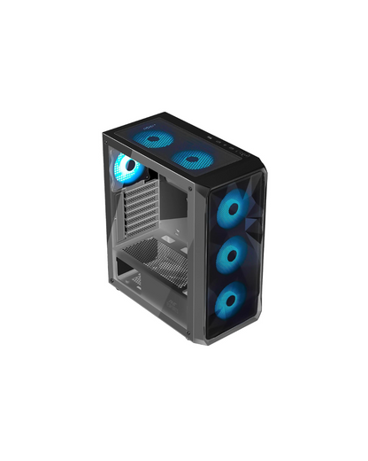 Ant Esports ICE-112 Mid-Tower Gaming Case - Black (ATX) | 4 Pre-Installed Fans