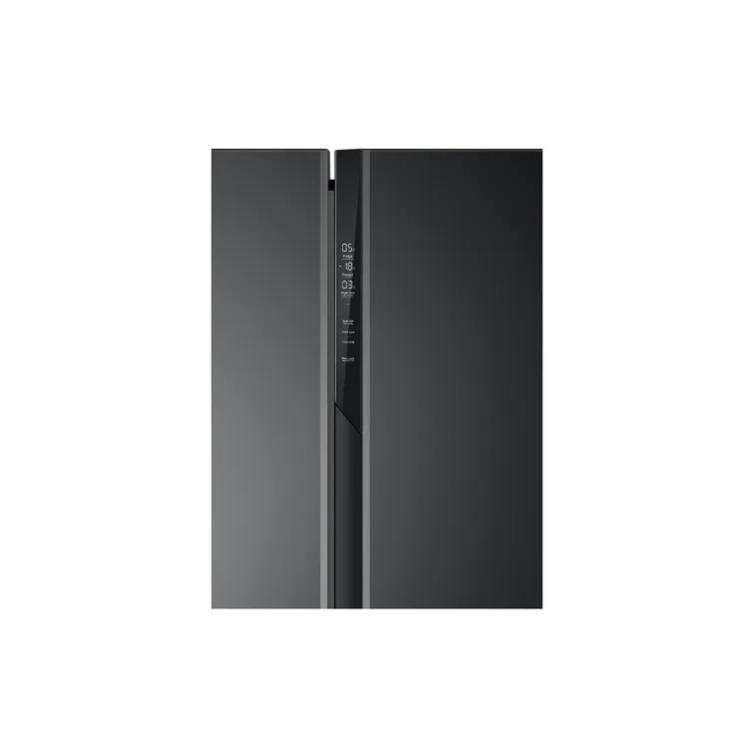 Haier 598 L, Black Glass Finish, 3 Door Side by side Refrigerator - (HRT-683KG/HRT-683KGU1)