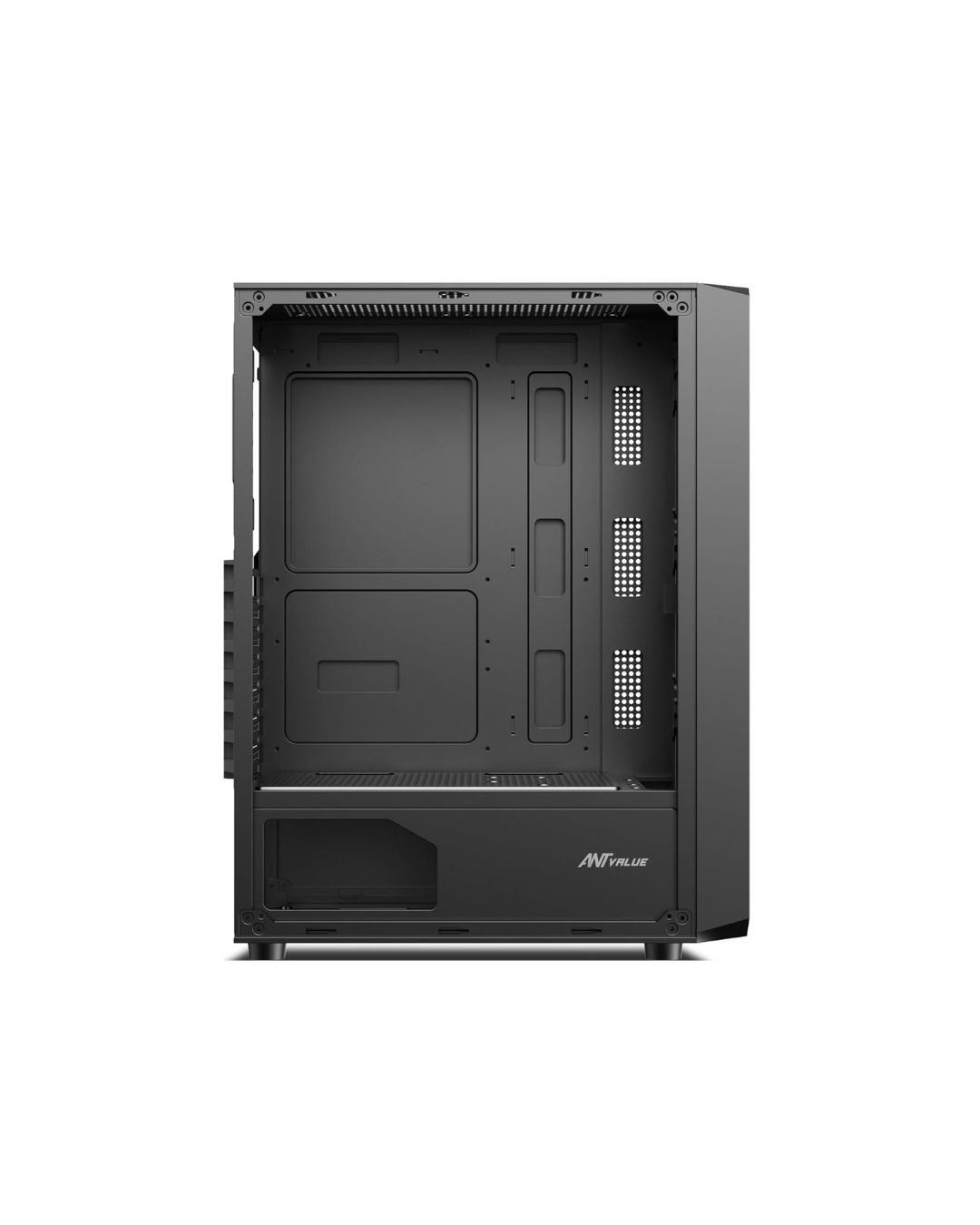 Ant Value VM41 Mid-Tower Gaming PC Case - Black (ATX) | Tempered Glass, Rainbow Fans