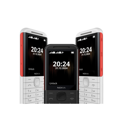Nokia 5310 Dual SIM Keypad Phone with Rear Camera with Flash | (White/Red, Black/Red)