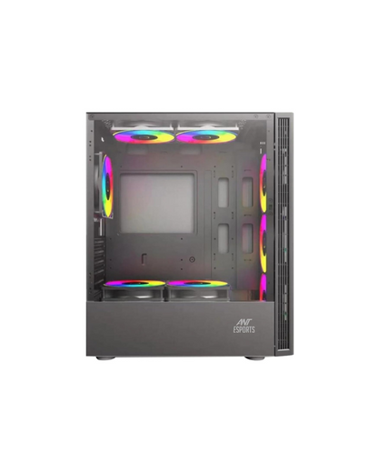 Ant Esports Elite 1200 ATX PC Case - Black | Mid-Tower, 4 Pre-Installed Fans