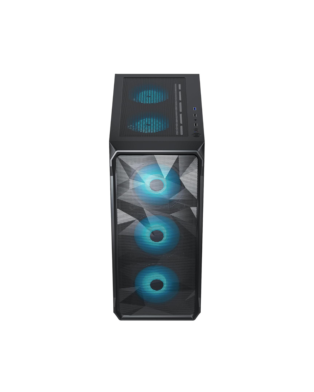 Ant Esports ICE-112 Mid-Tower Gaming Case - Black (ATX) | 4 Pre-Installed Fans