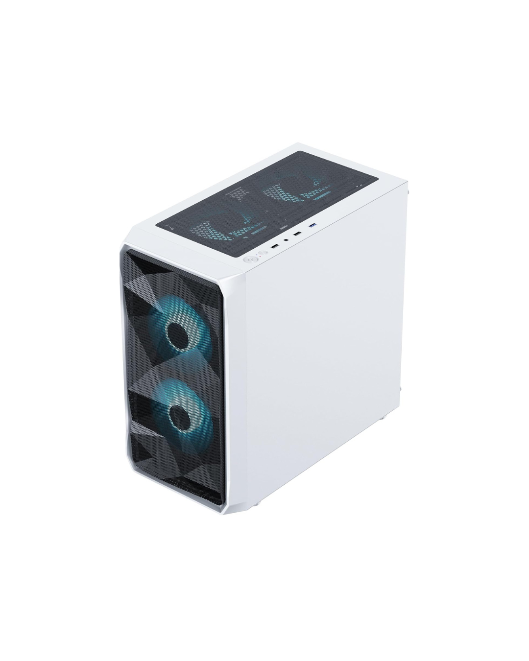 Ant Esports 100 Air Mini M-ATX PC Case - White | 2 Rainbow Fans