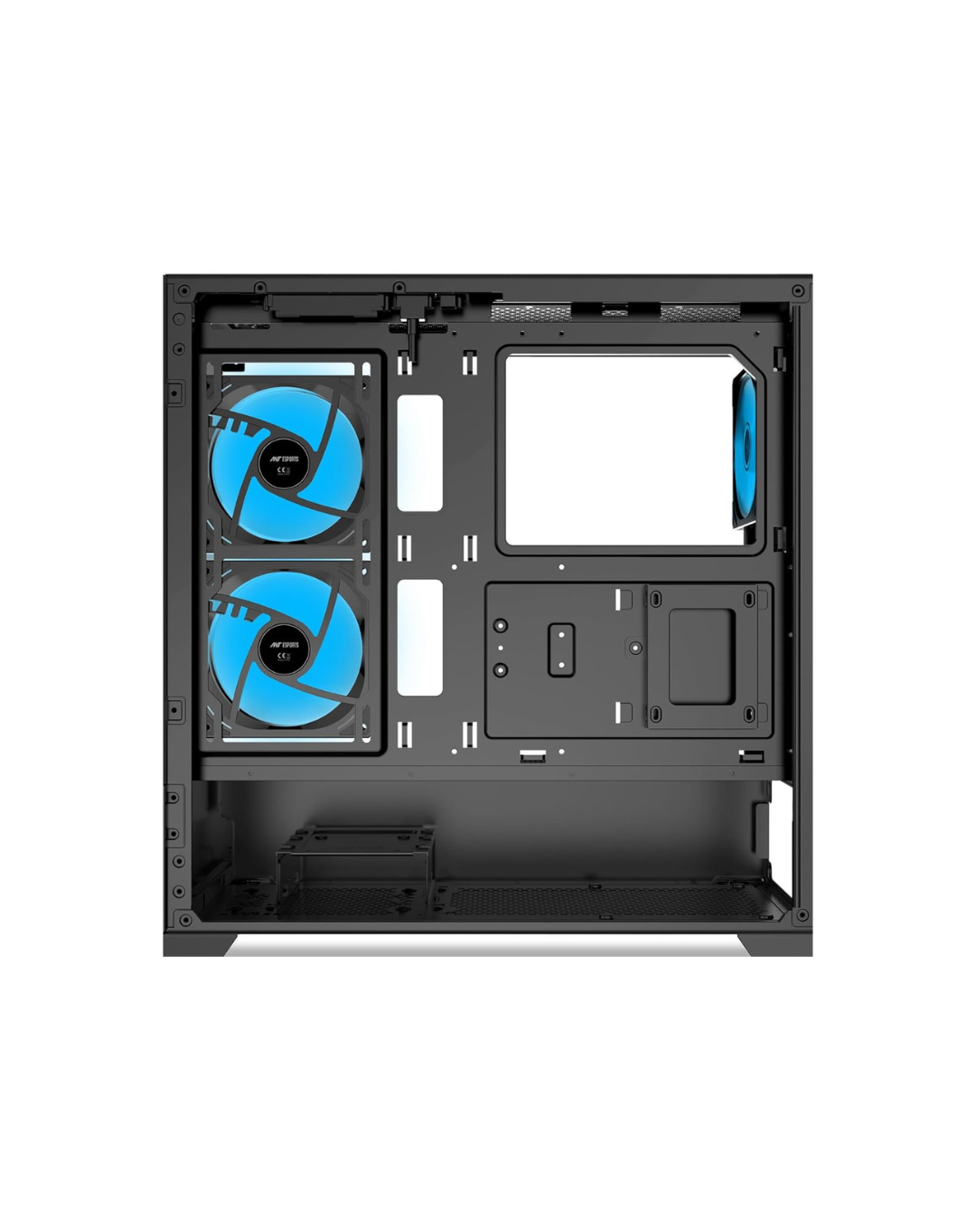 Ant Esports Crystal Z3 Mid-Tower PC Gaming Case - Black (ATX) | 3 ARGB Fans