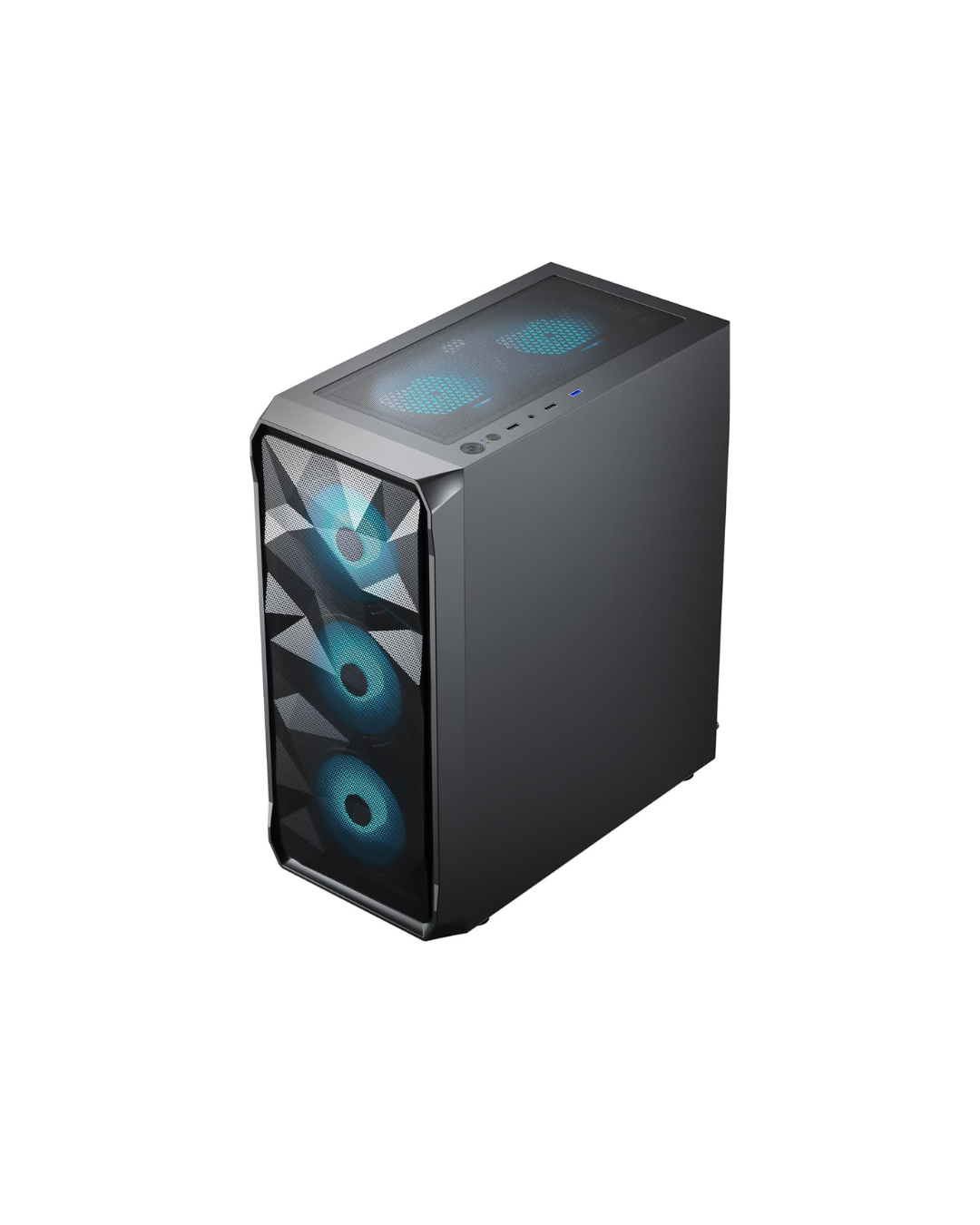 Ant Esports ICE-112 Mid-Tower Gaming Case - Black (ATX) | 4 Pre-Installed Fans