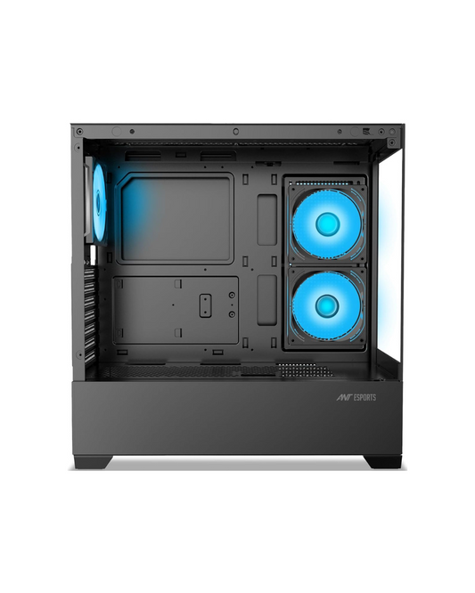 Ant Esports Crystal Z3 Mid-Tower PC Gaming Case - Black (ATX) | 3 ARGB Fans