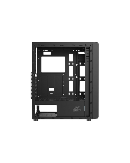 Ant Esports Elite 1100 Mid-Tower PC Case - Black (ATX/M-ATX/ITX) | Pre-Installed Rainbow Fans