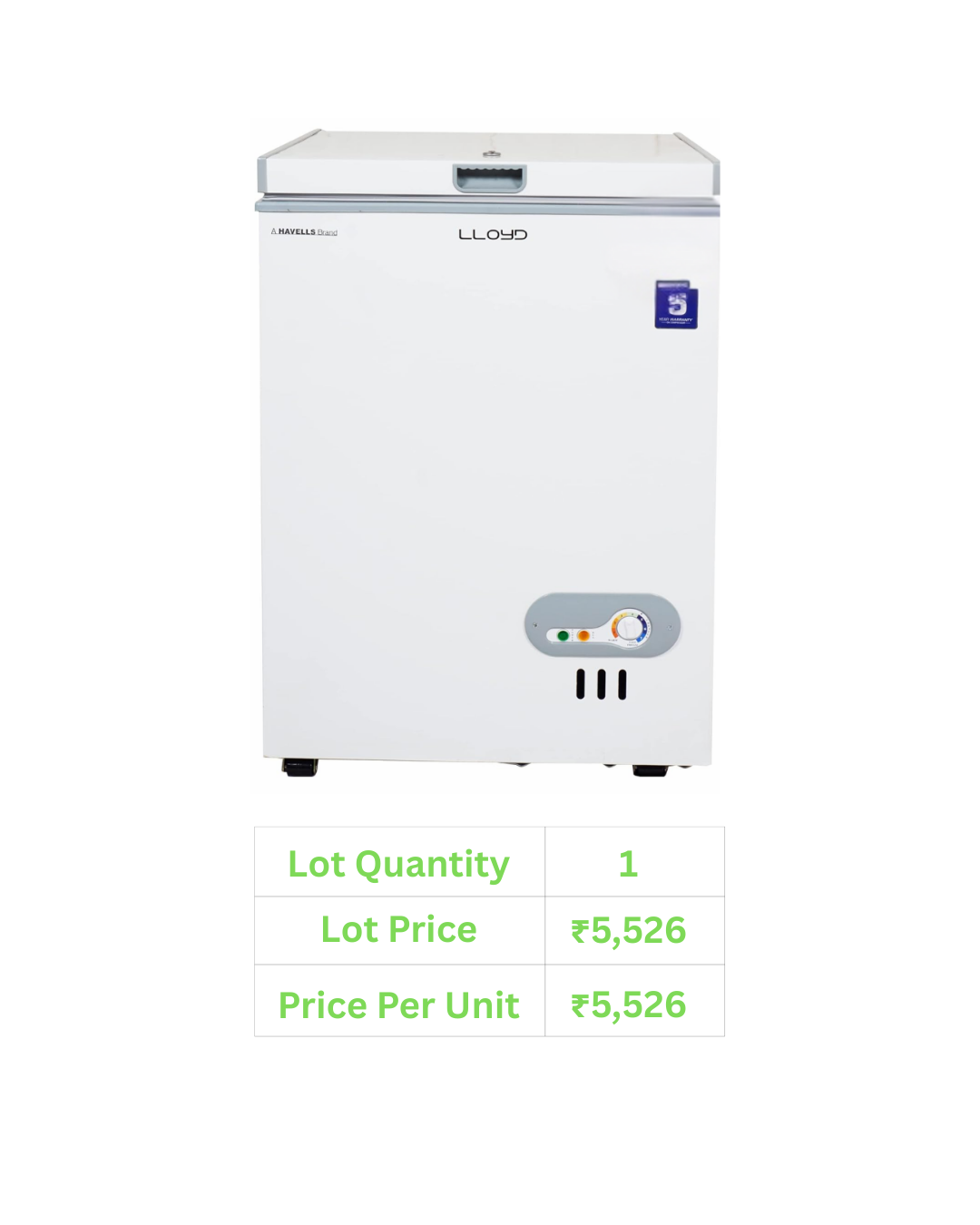 Lloyd 85L Chest Freezer Hard Top Refrigerator - LHT100CSD
